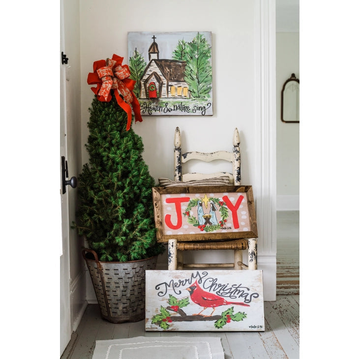 Merry Christmas Cardinal - Wrapped Canvas