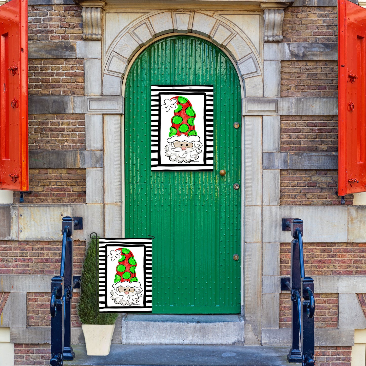 Santa With Tall Hat Door Hanger