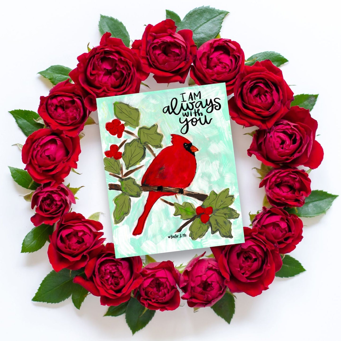 I am With You Always Red Bird Wrapped Canvas