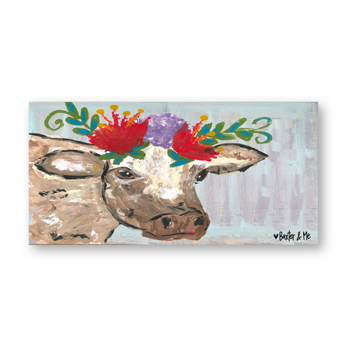 Boho Cow - Wrapped Canvas