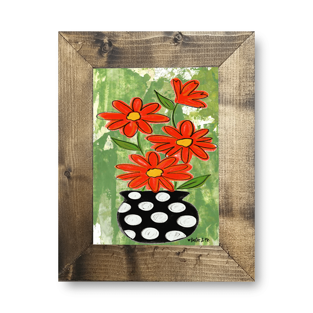 Polka Dot Vase - Framed Art