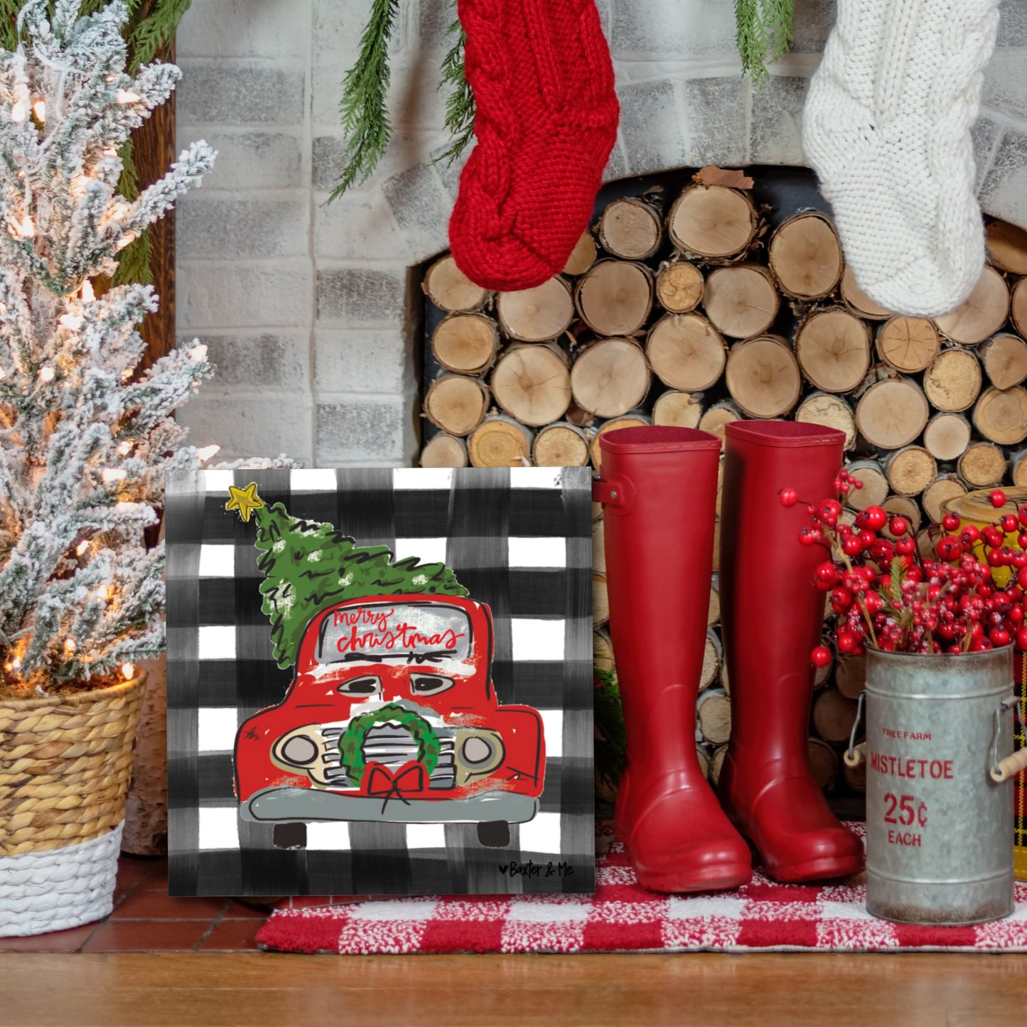 Christmas Truck - Wrapped Canvas
