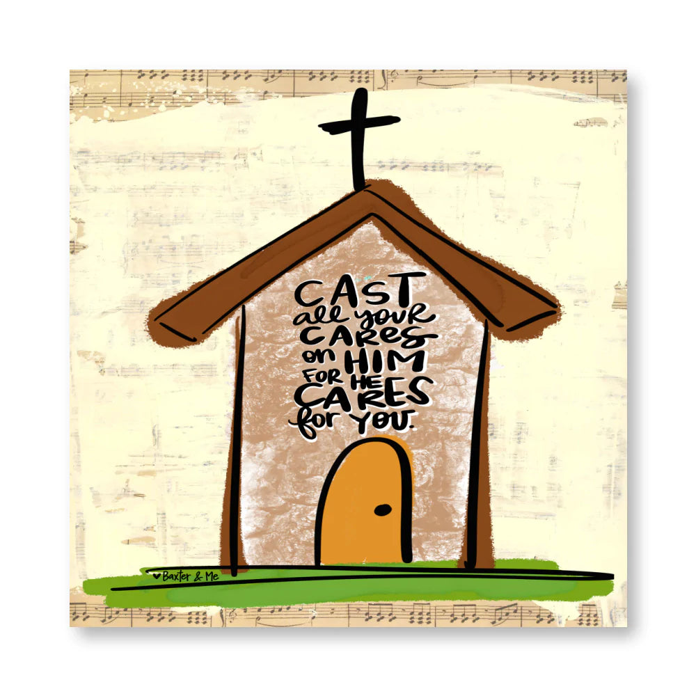 Cast Your Cares Wrapped Canvas