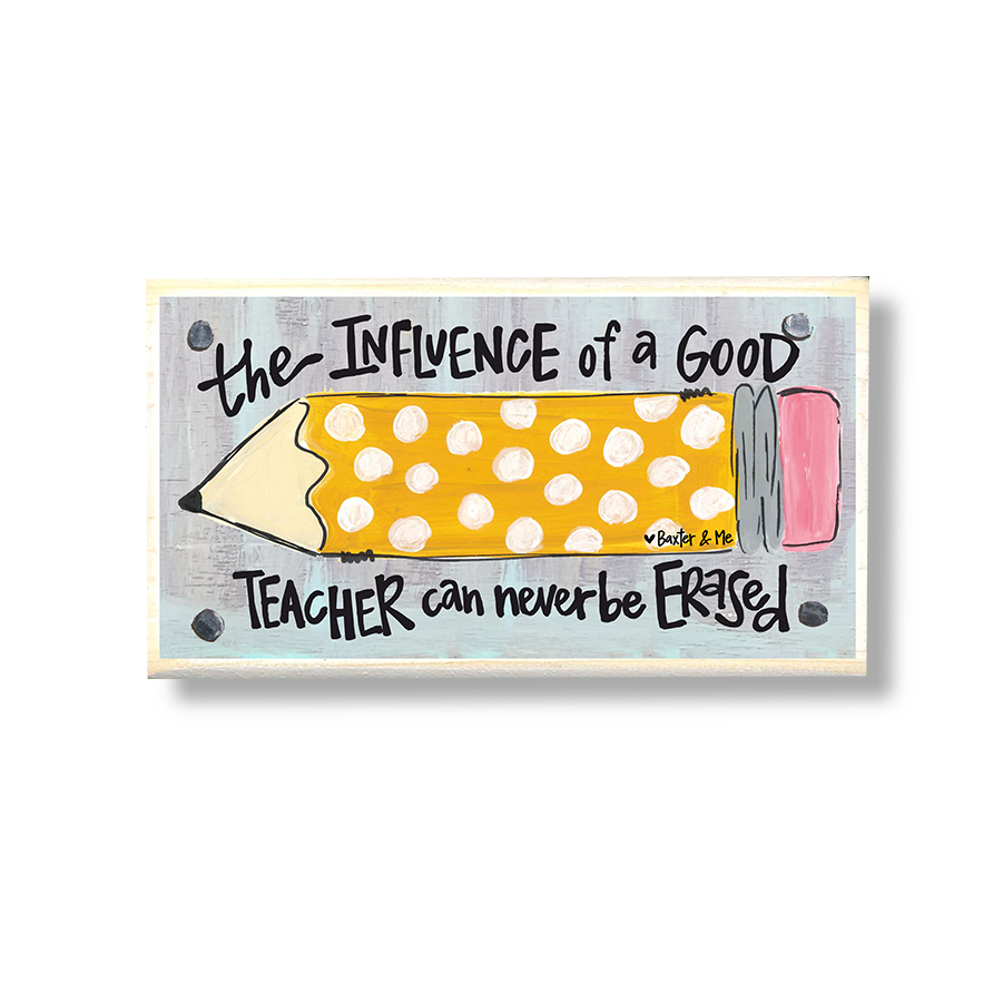Teacher Pencil Happy Block