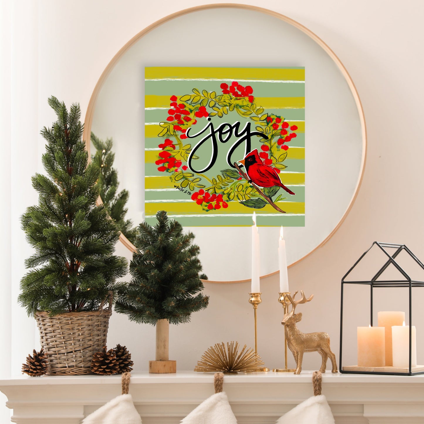 Joy Cardinal Wrapped Canvas