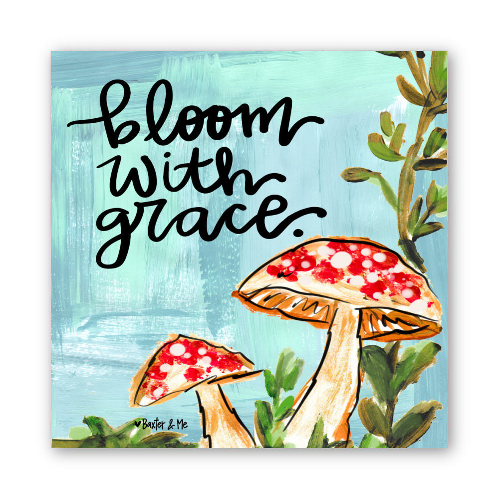Bloom with Grace Mushroom Wrapped Canvas