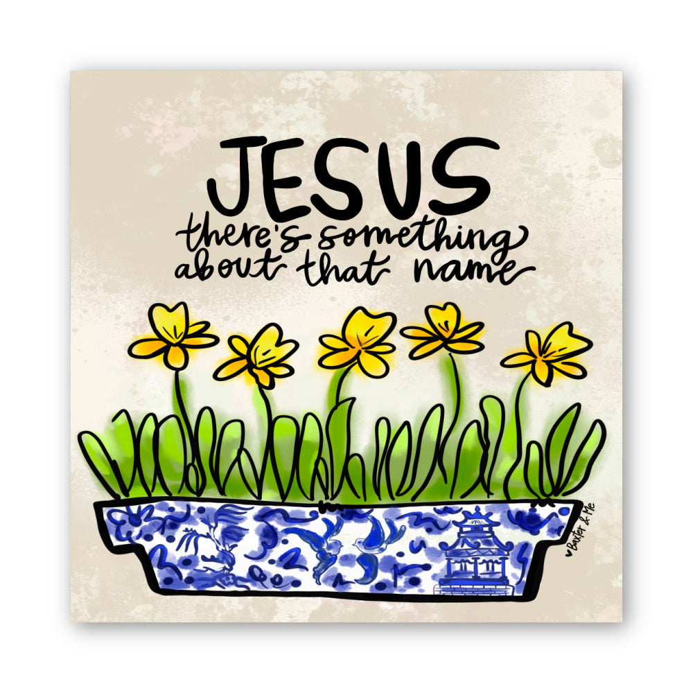 Jesus Something About that Name Wrapped Canvas