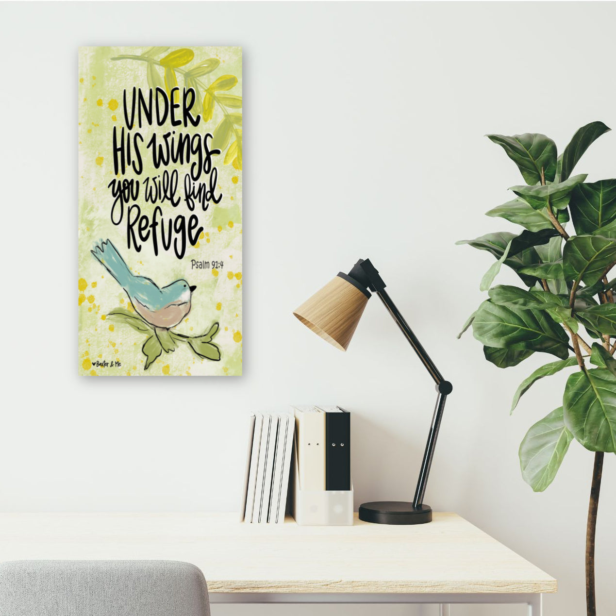 Under His Wings You will Find Refuge Wrapped Canvas