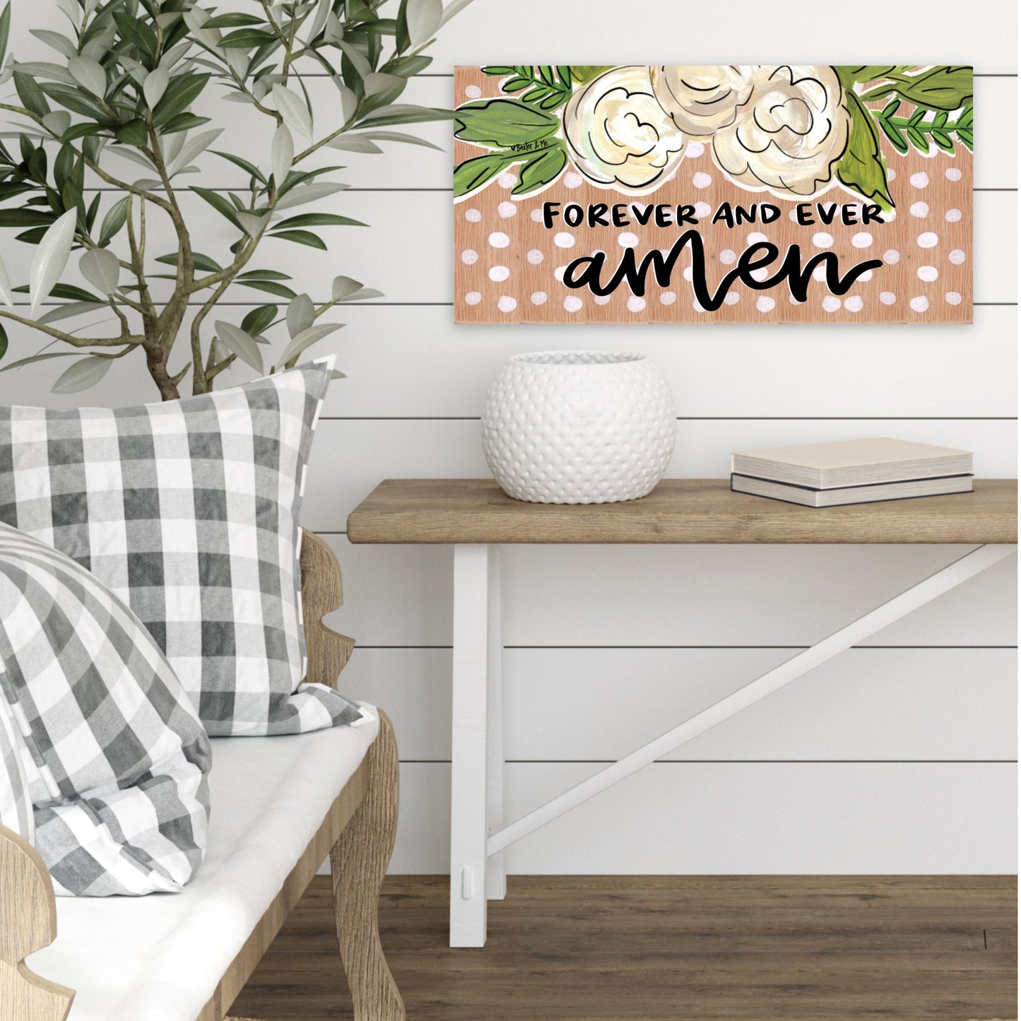 Forever and Ever Amen Wrapped Canvas - 12" x 24"