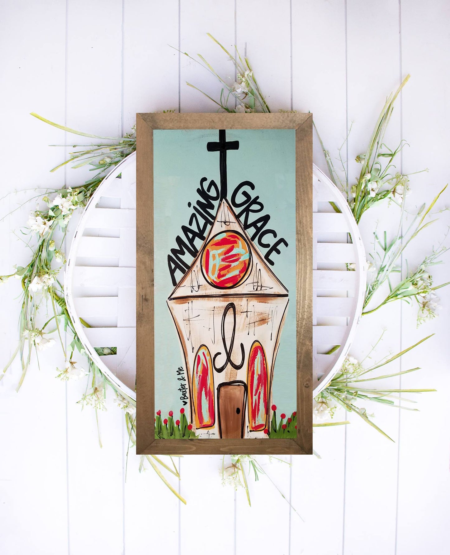 Amazing Grace Framed Art, 12" x 24"