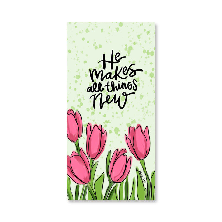 All Things New Tulips Wrapped Canvas