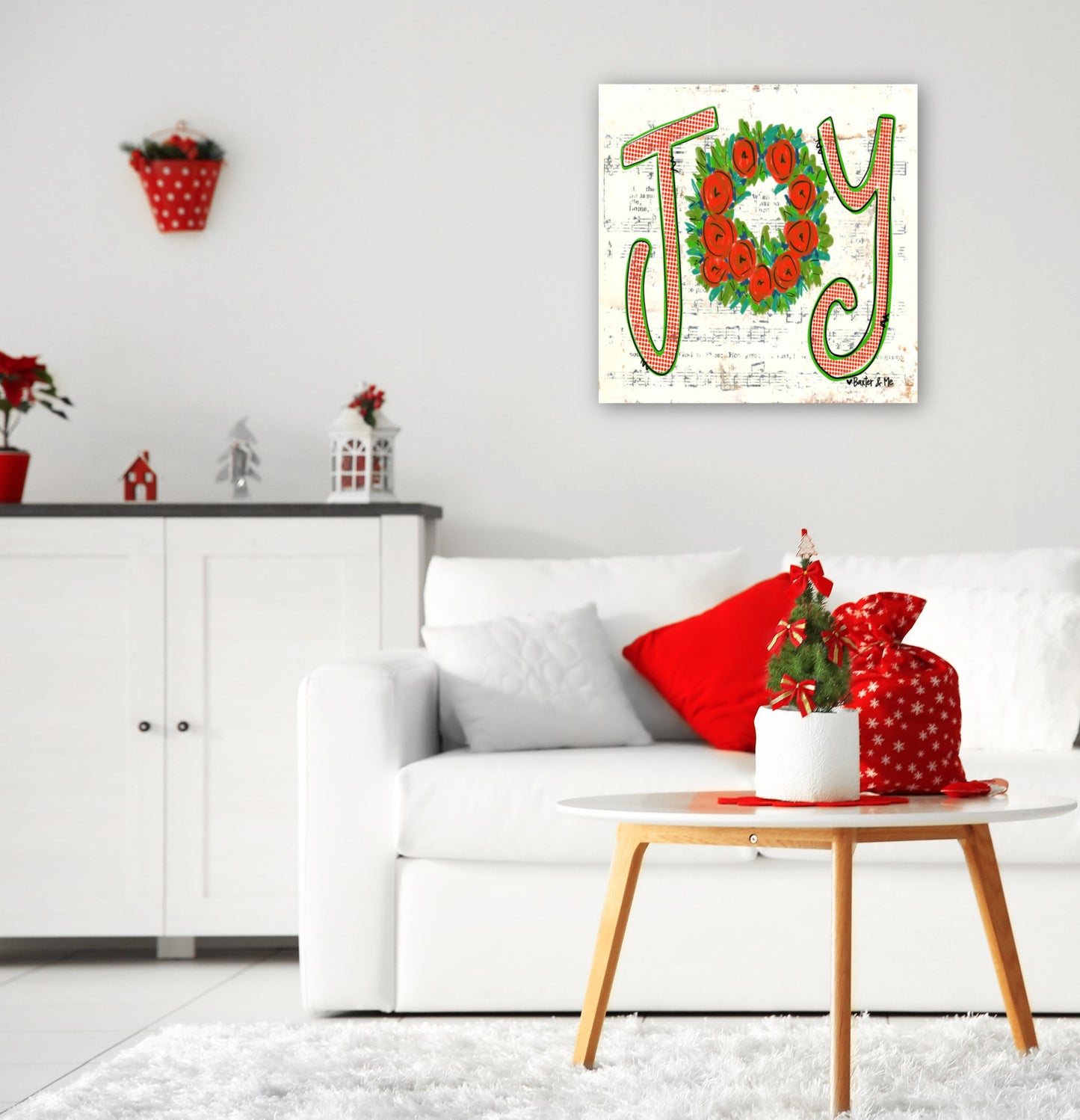 Joy Wreath - Wrapped Canvas