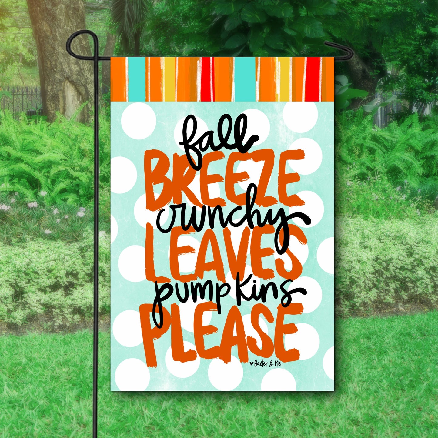 Fall Breeze Crunchy Leaves Pumpkins Please Garden Flag