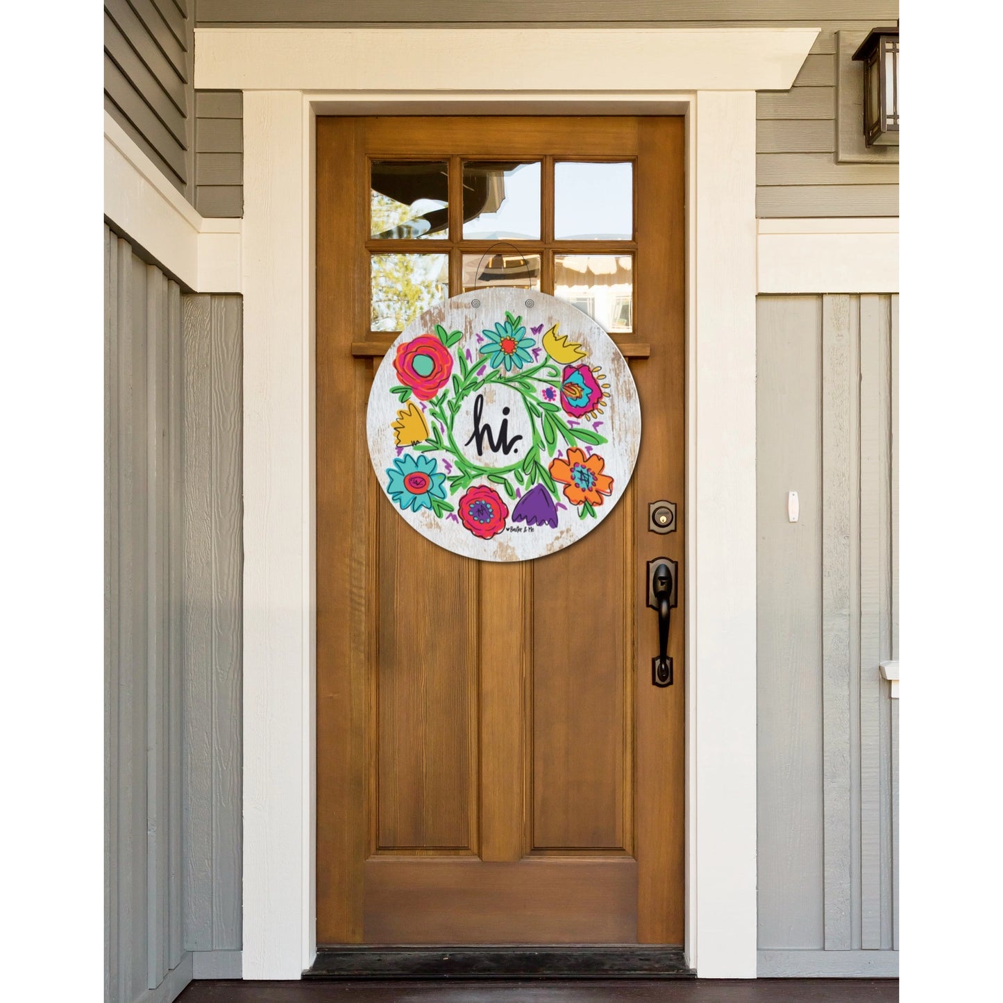 Hi Floral Door Hanger