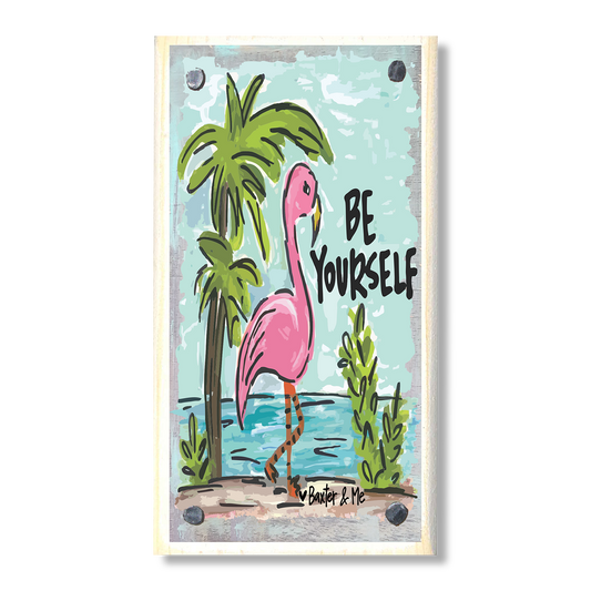 Be Yourself Flamingo Happy Block