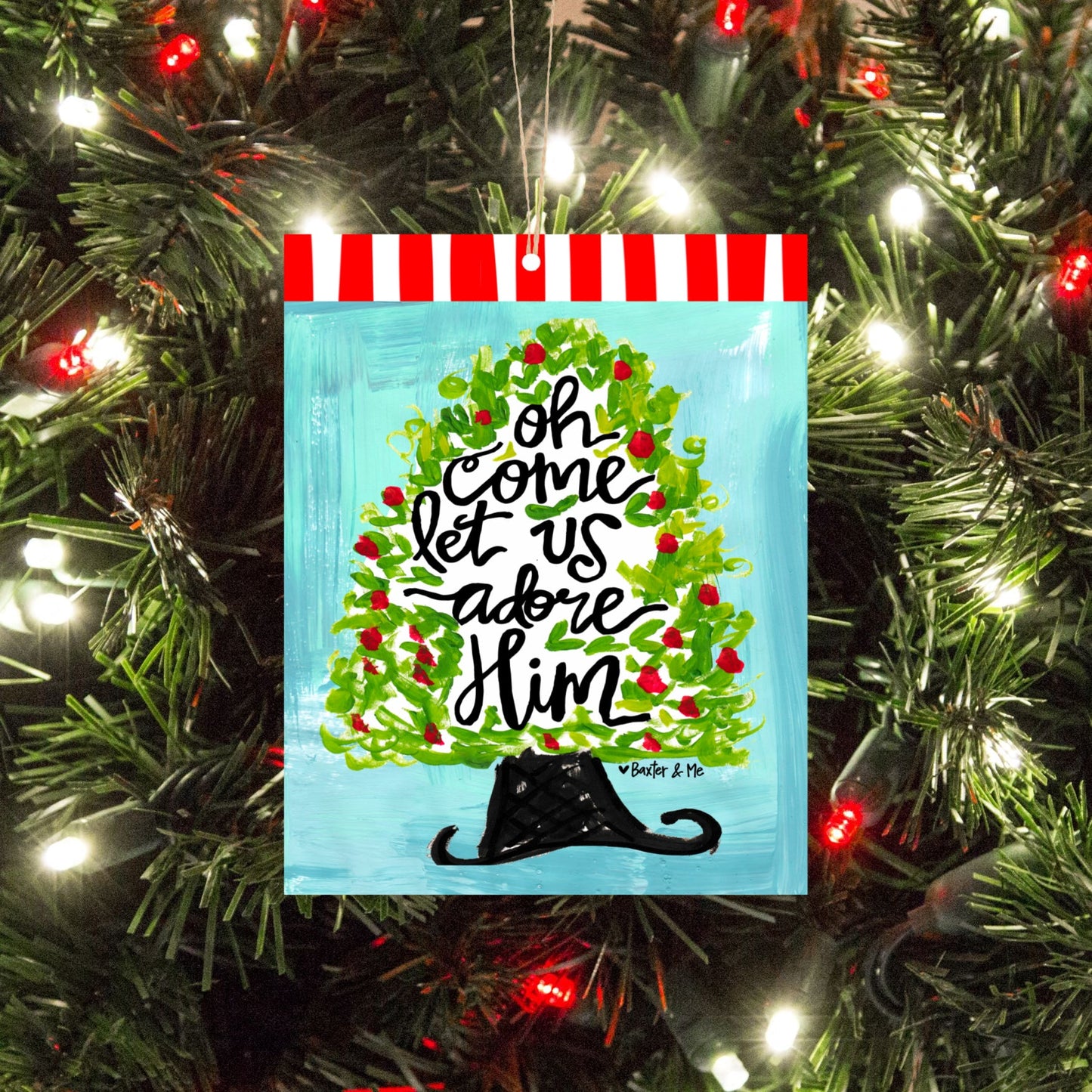 O Come Let Us Adore Him Tree Ornament