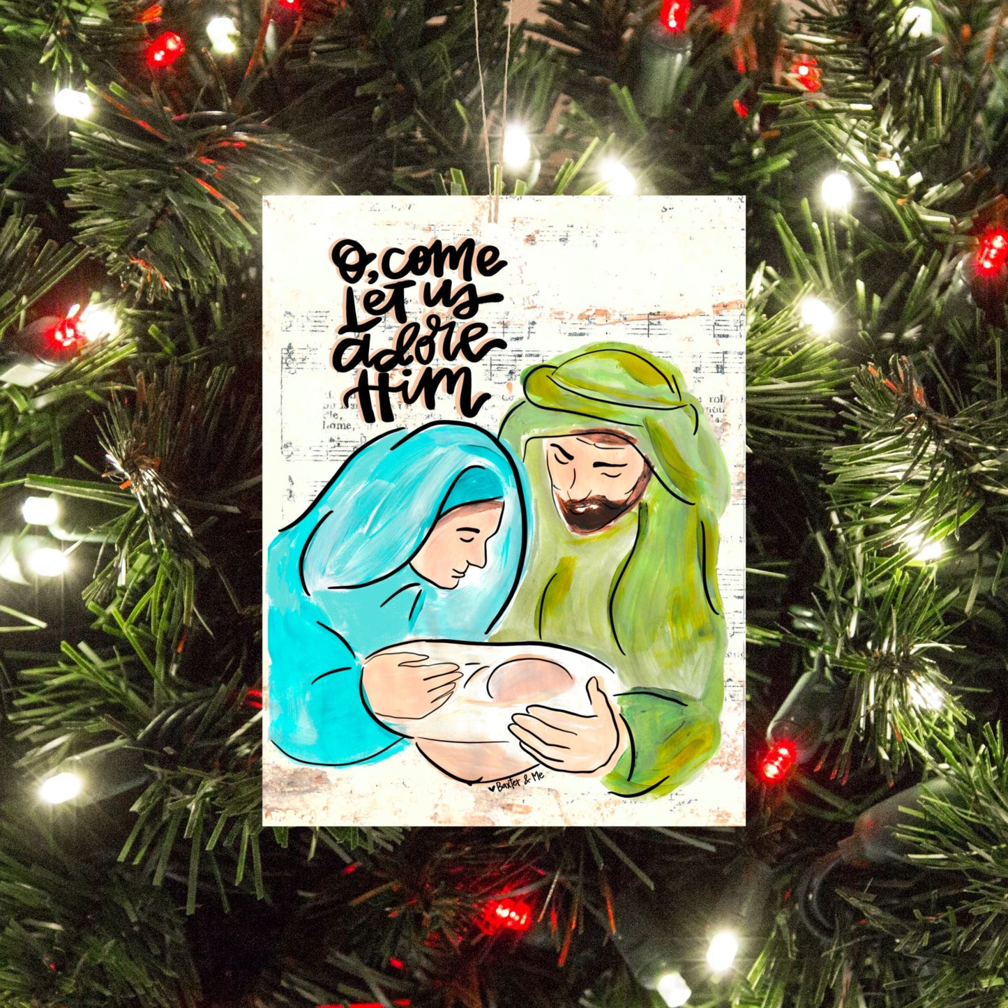 O come Let Us Adore Him Nativity Ornament