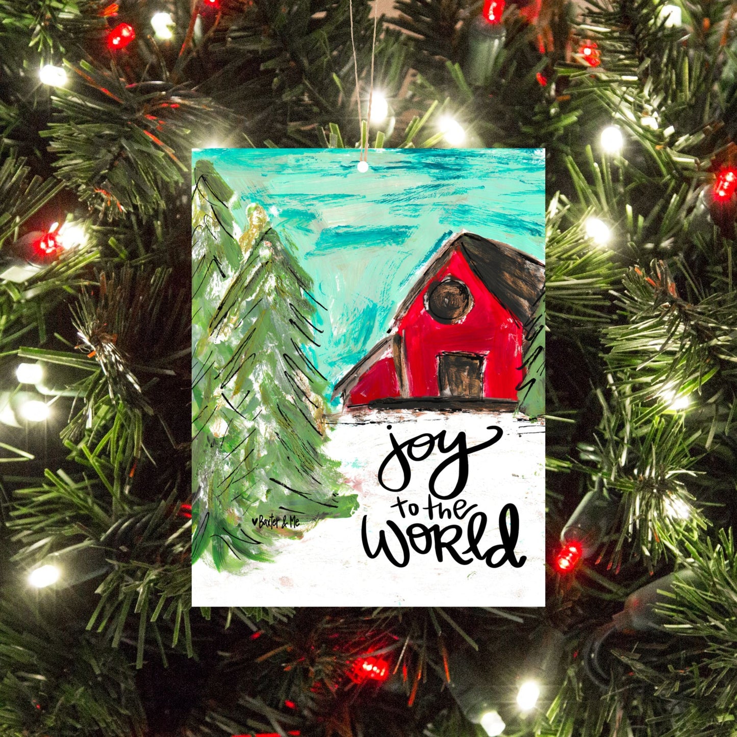 Joy to the World Barn Ornament