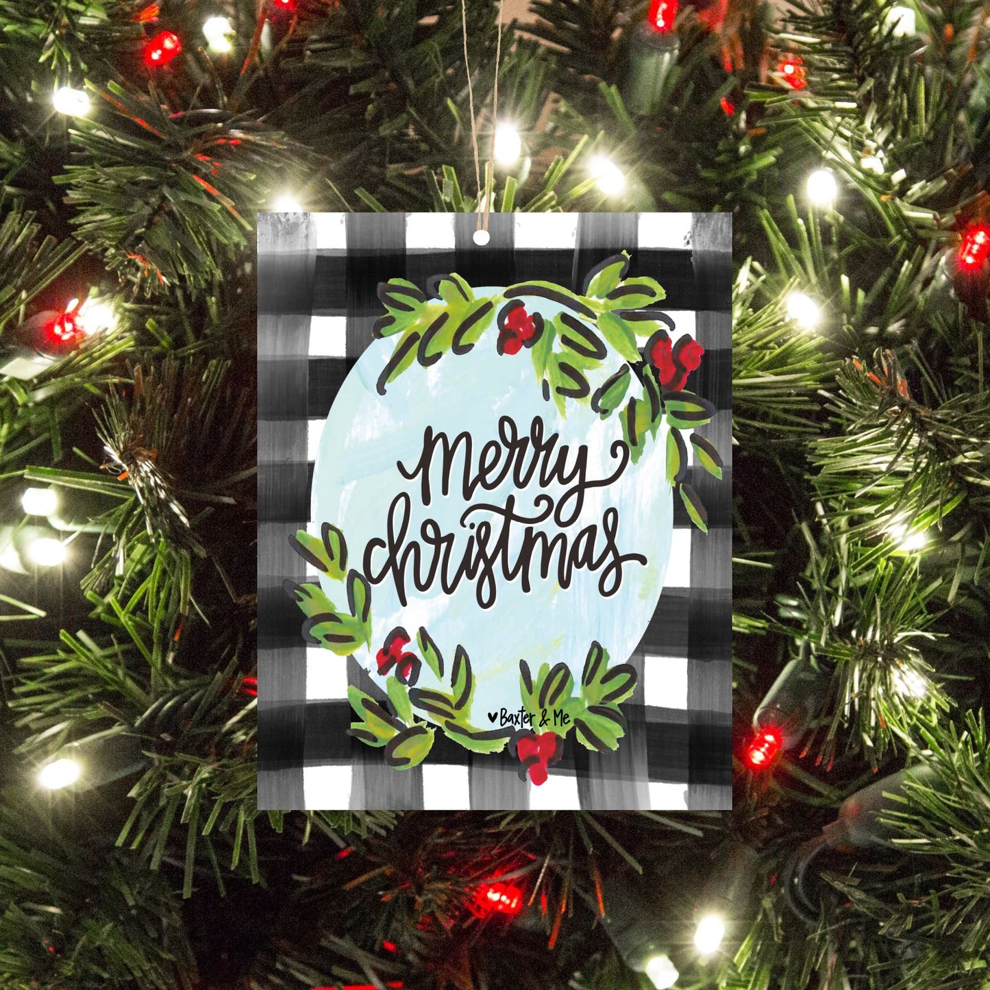 Merry Christmas Buffalo Ornament