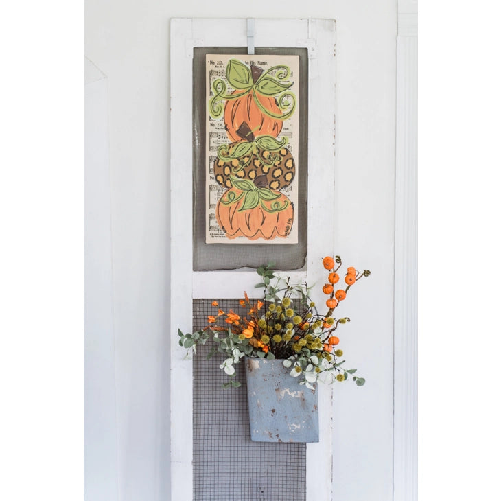 Pumpkin Trio - Wrapped Canvas, 12" x 24"