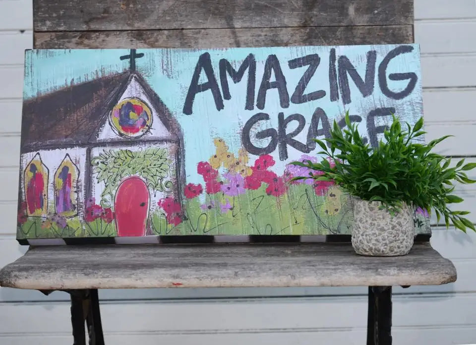 Amazing Grace (2) - Wrapped Canvas, 12" x 24"