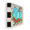 Blue Floral Pumpkin - Wrapped Canvas