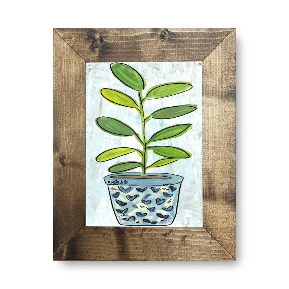 Blue Planter Framed Art