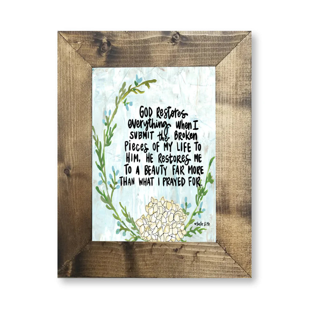 God Restores Everything Framed Art