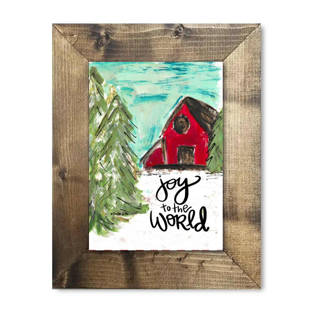 Joy to the World Barn Framed Art