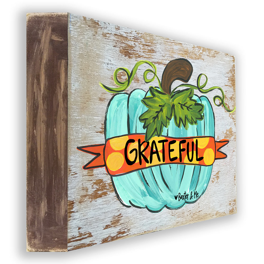 Grateful Pumpkin 8" x 10" - Wrapped Canvas