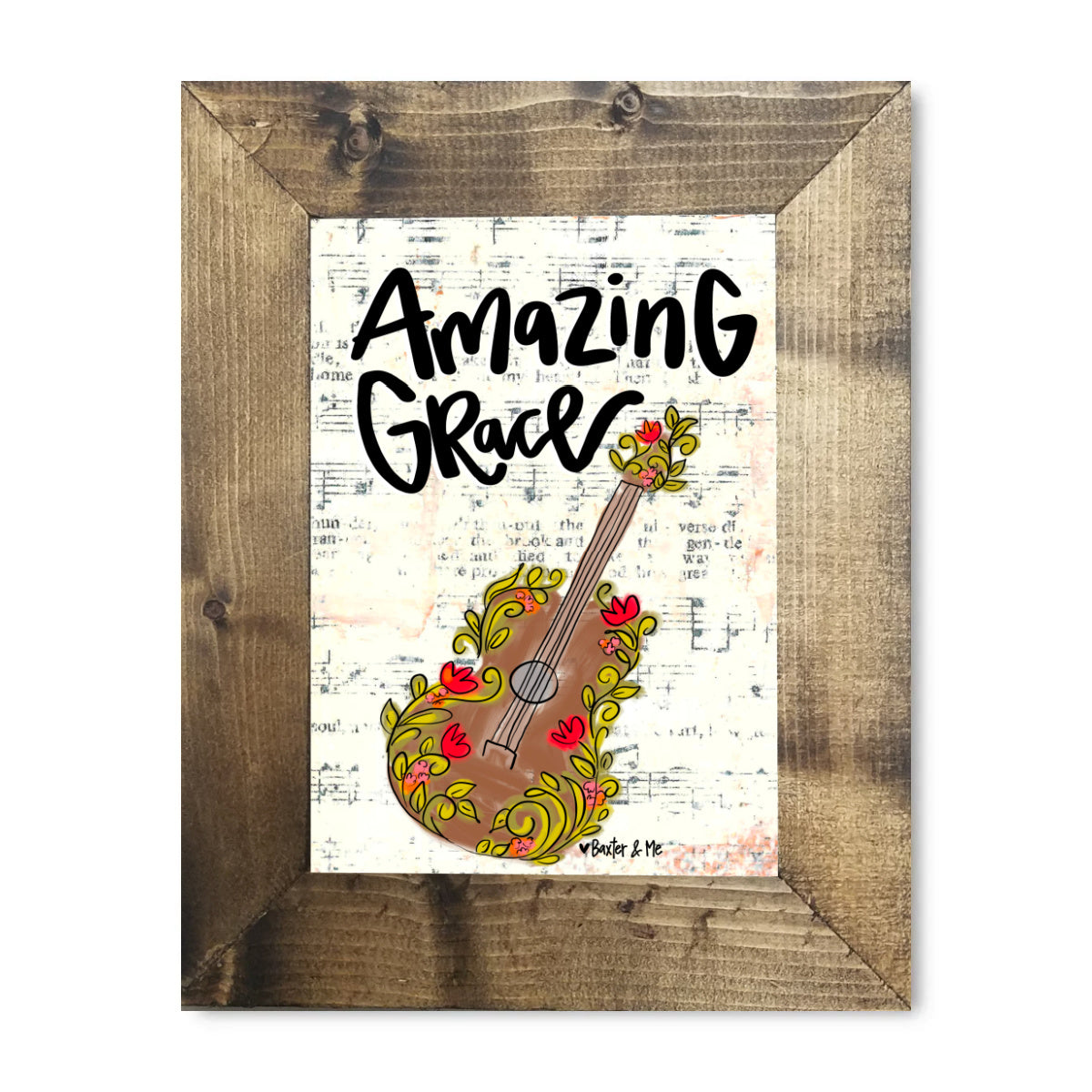 Amazing Grace Guitar Framed Art