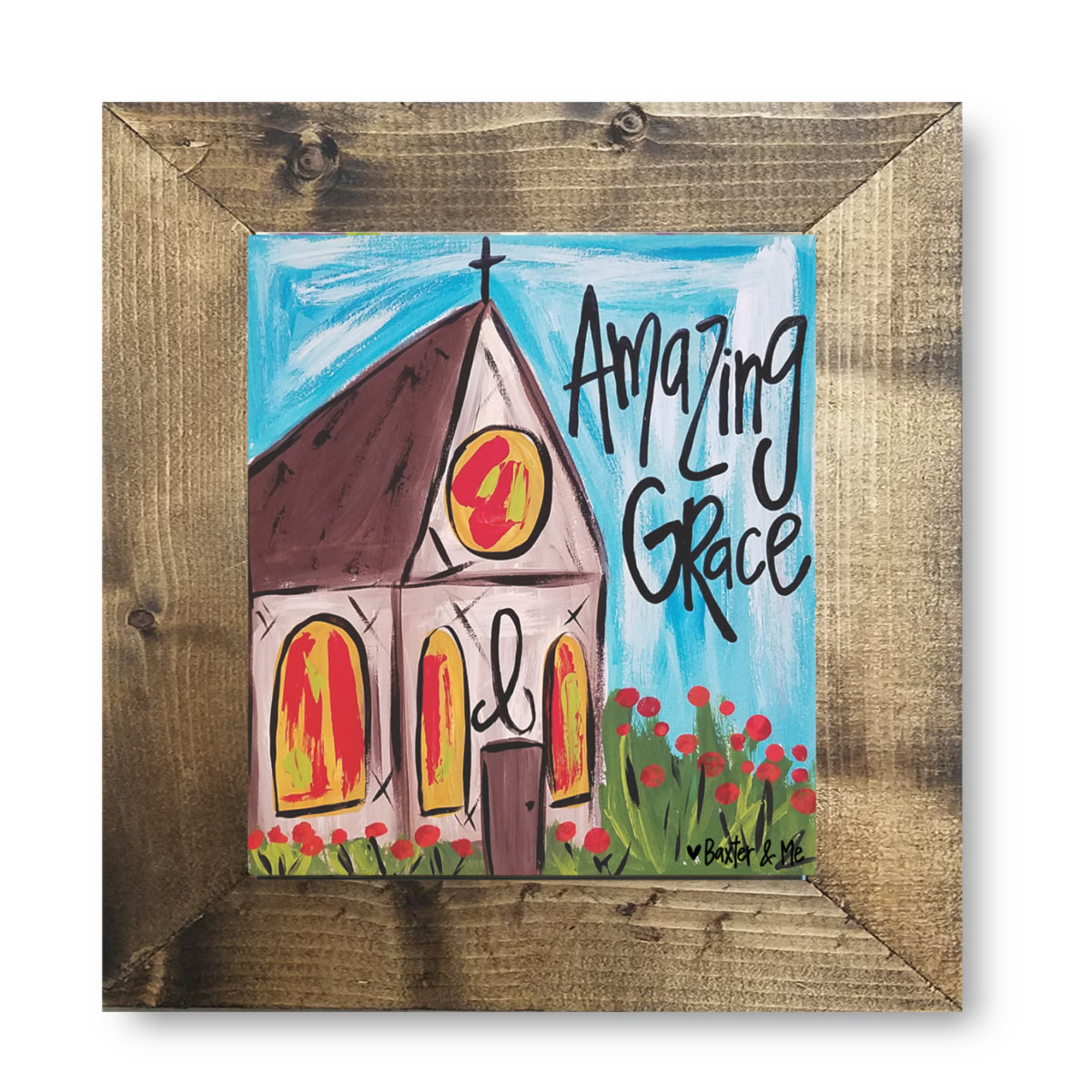 Amazing Grace Framed Art, 12" x 12"
