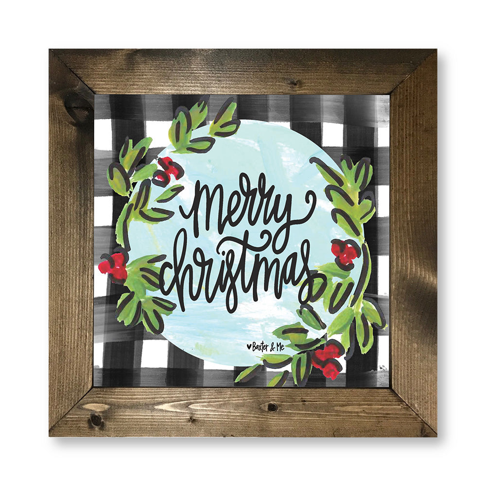 Merry Christmas Wreath - Framed Art