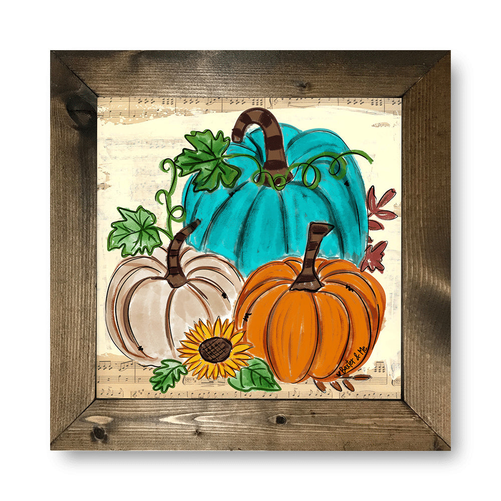 3 Pumpkins Framed Art