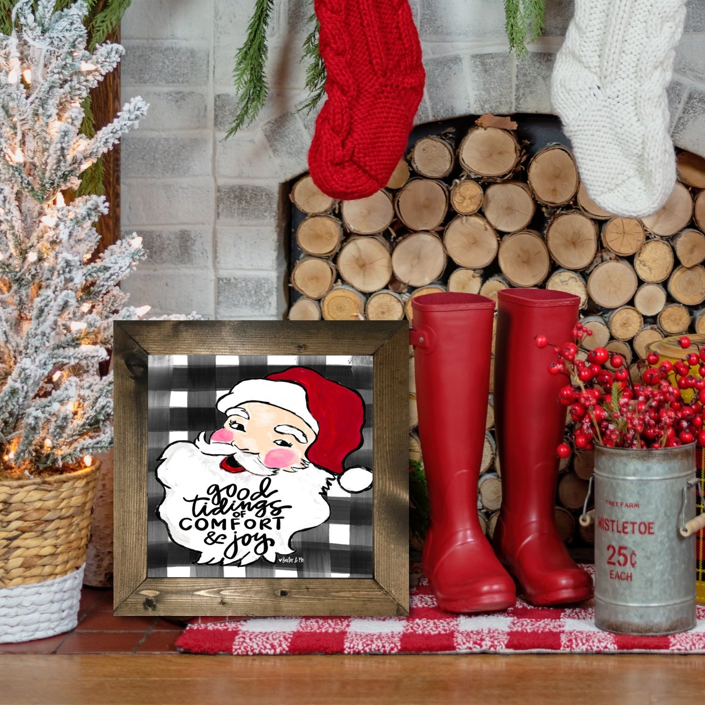 Good Tidings Santa Framed Art