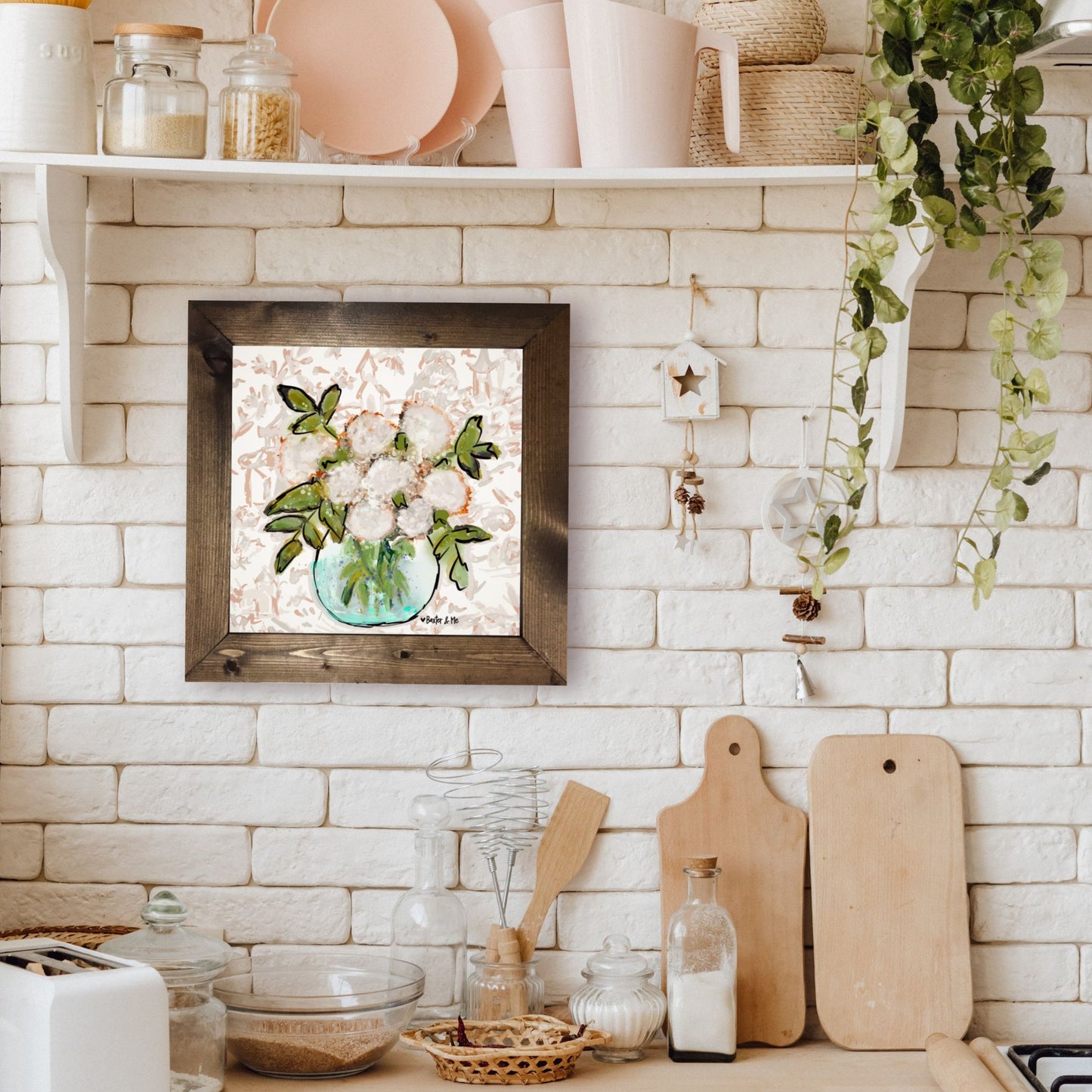 All Neutral Floral Framed Art