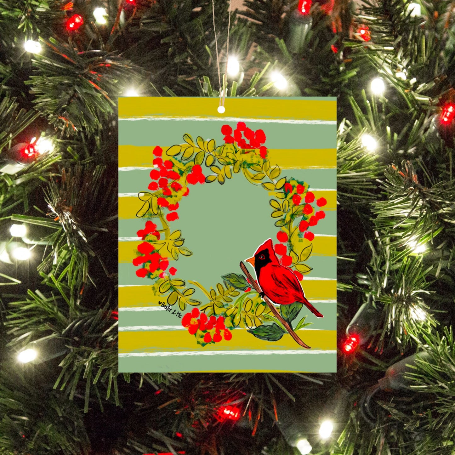Joyful Cardinal Blank Ornament