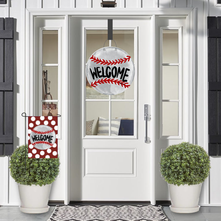 Welcome Baseball Door Hanger