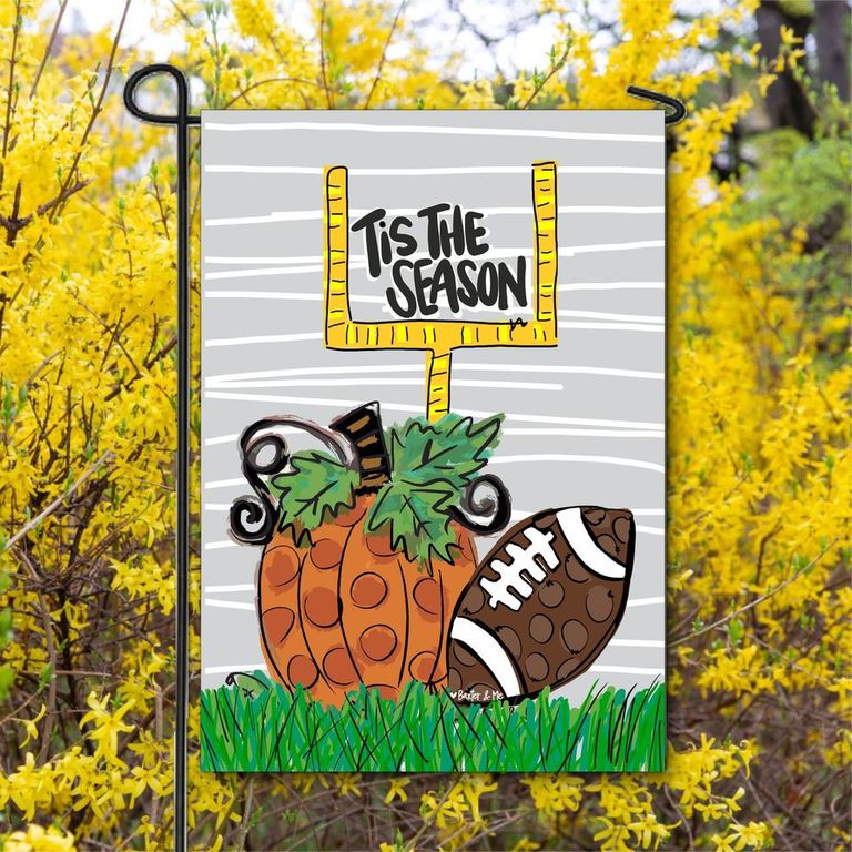 Tis the Season Football Garden Flag
