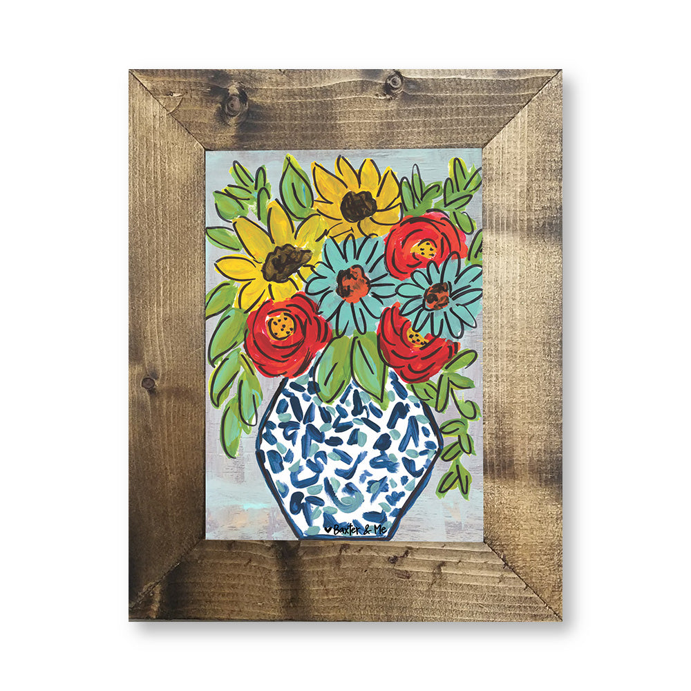 Blue Vase - Framed Art