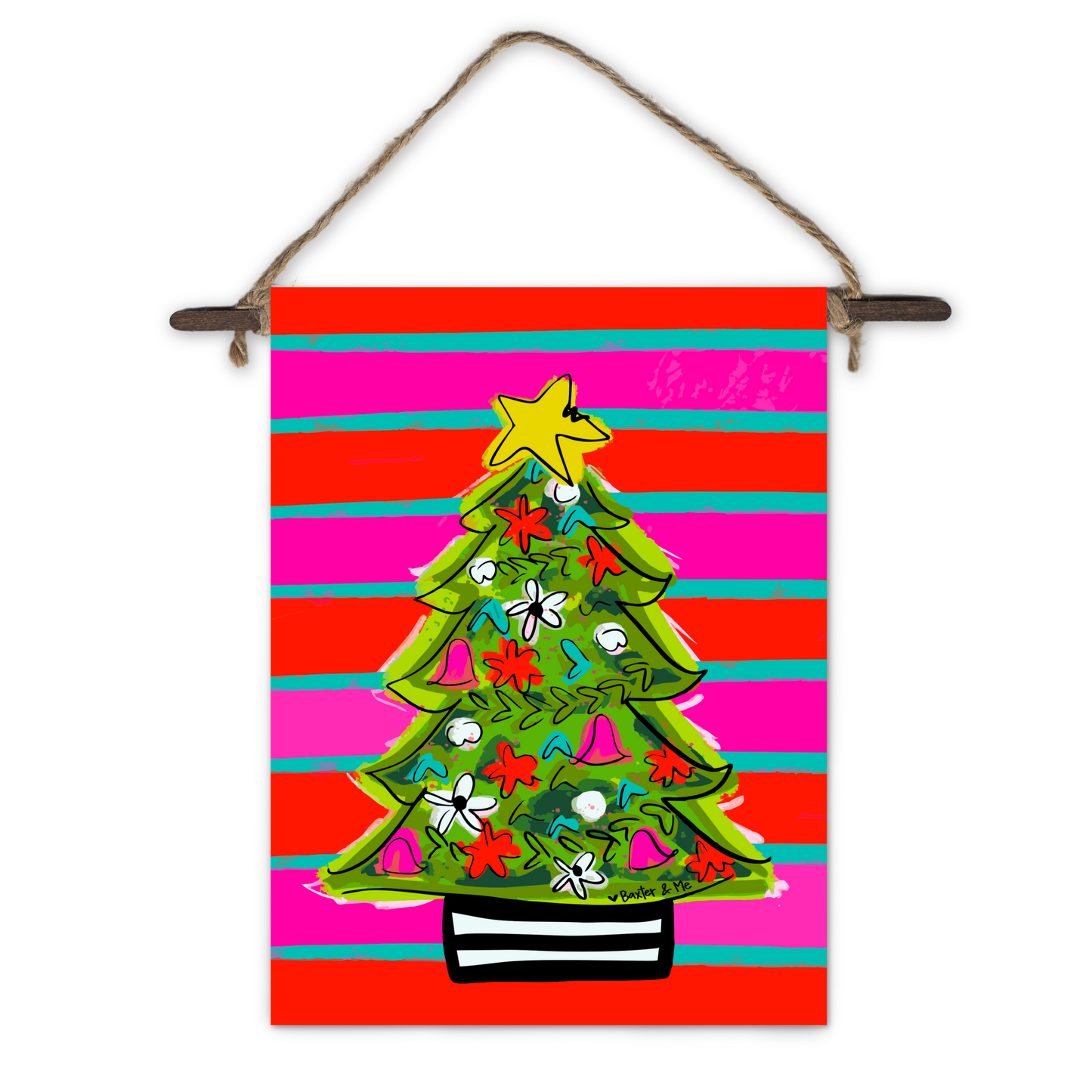 Funky Red Pink Tree Mini Wall Hanging