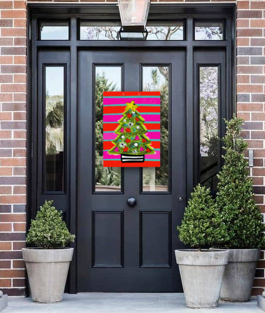 Funky Red Pink Tree Door Hanger