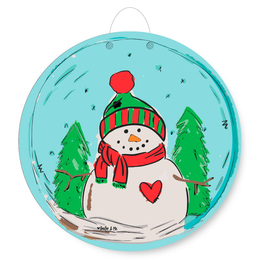 Winter Snowman Door Hanger