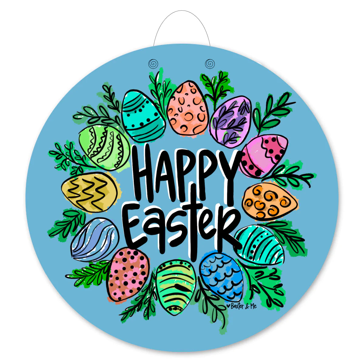 Pastel Easter Wreath Door Hanger