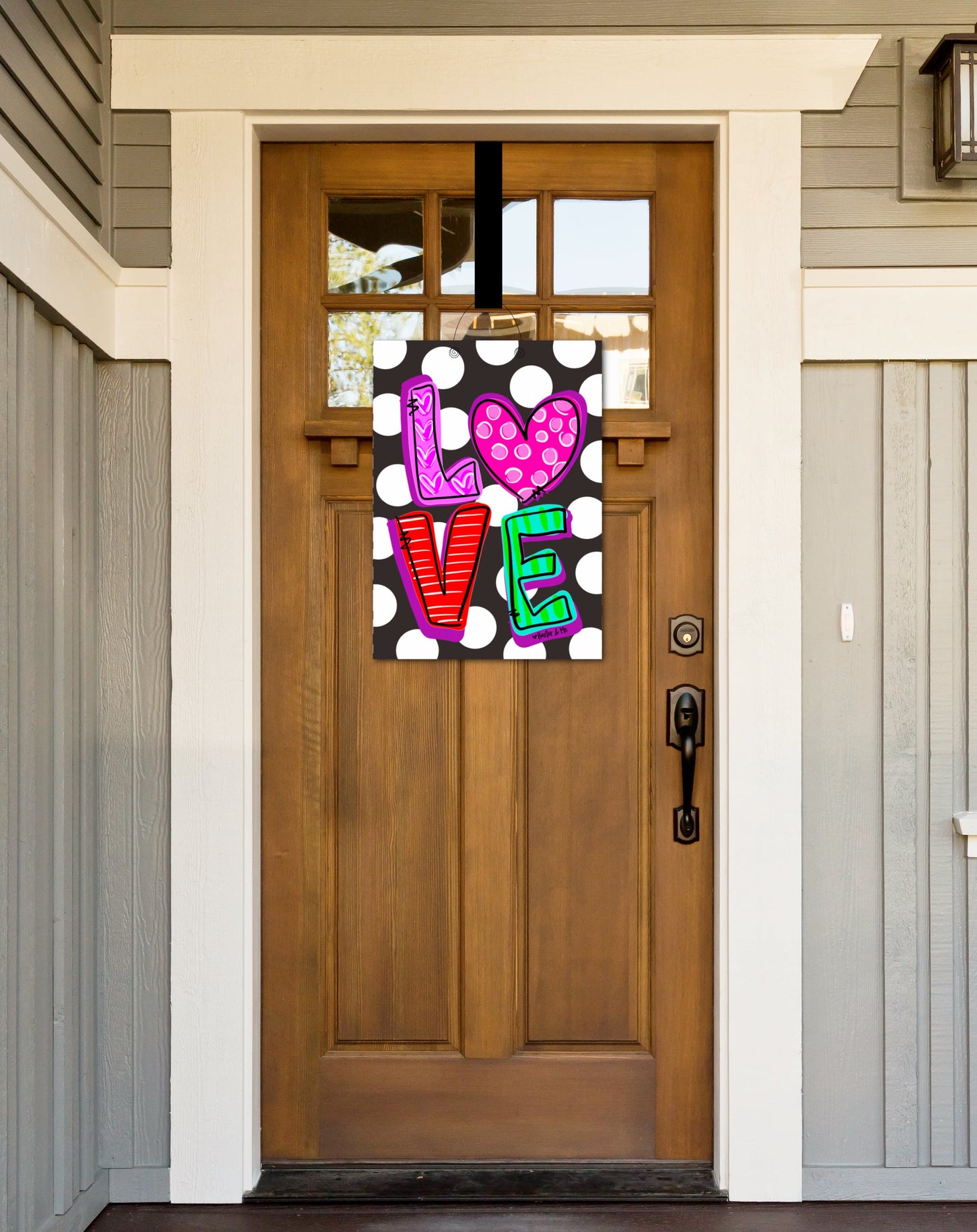 Love Black and White Door Hanger
