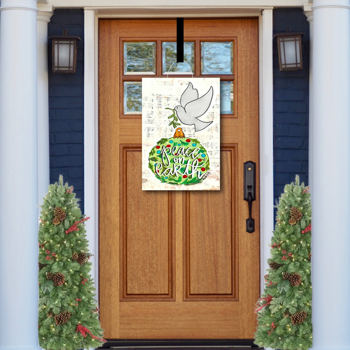 Peace on Earth Dove Ornament Door Hanger