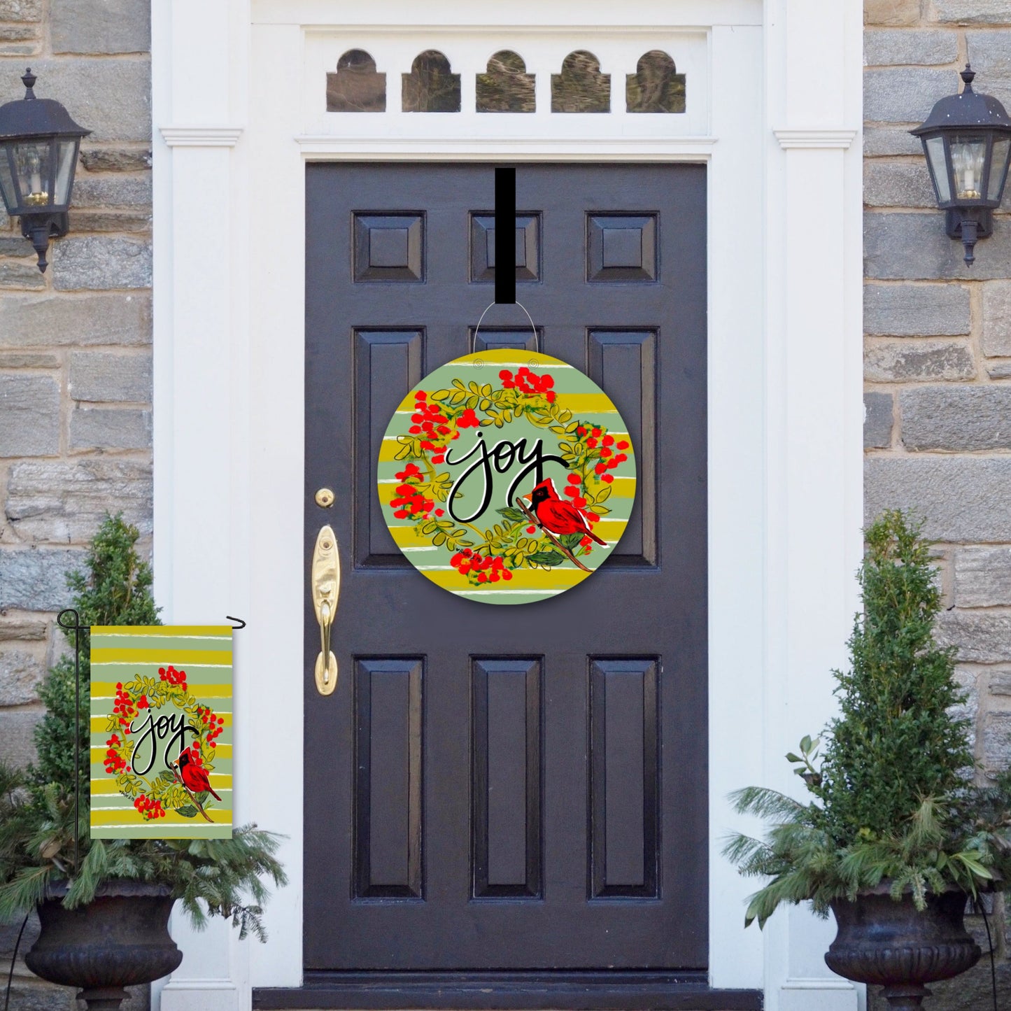 Joy Cardinal Door Hanger