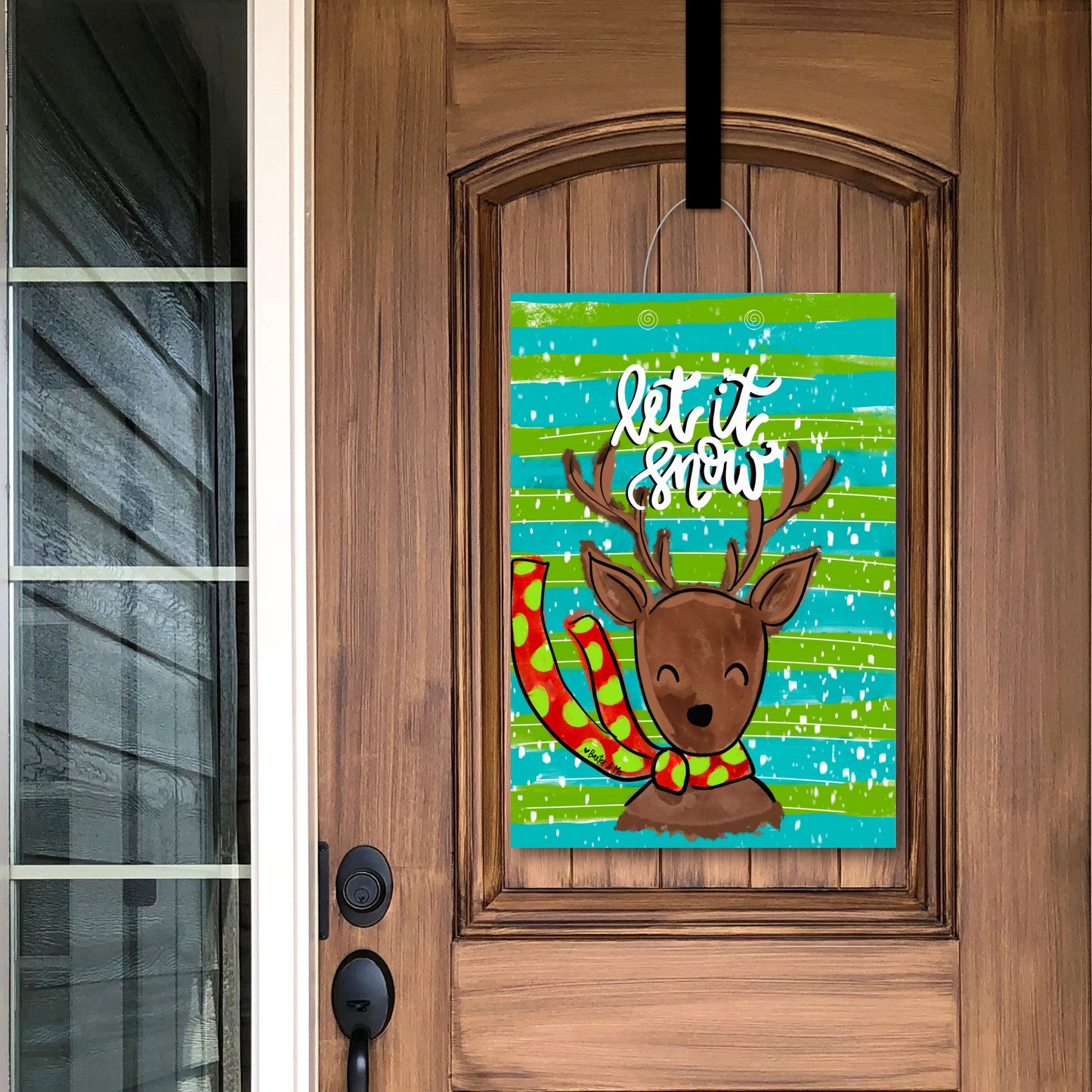 Let it Snow Reindeer Door Hanger