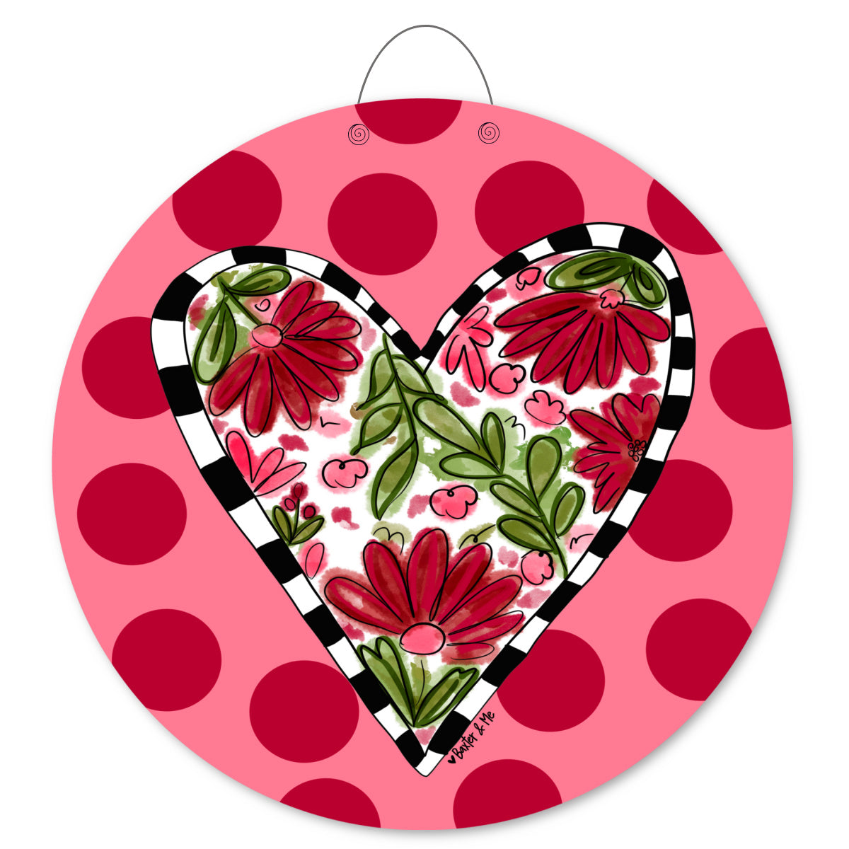 Heart Filled with Flowers Door Hanger
