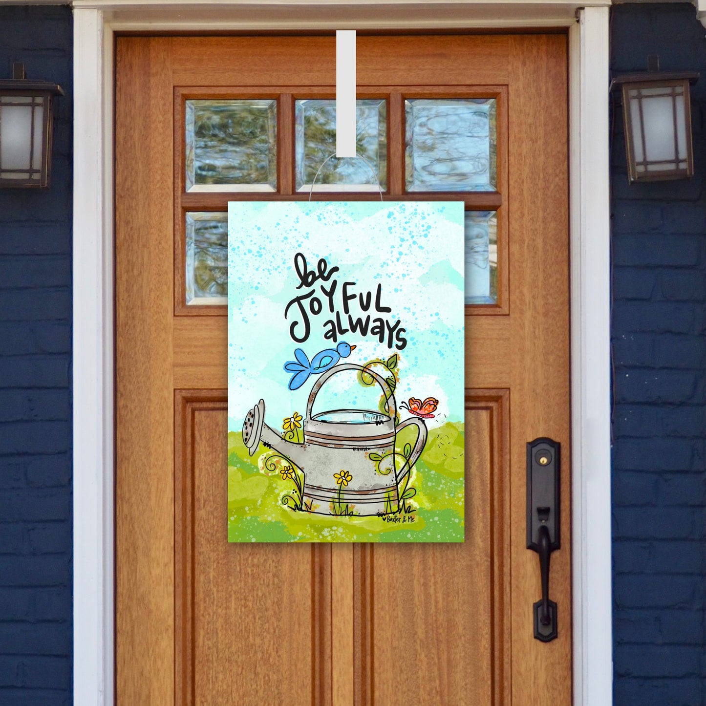 Be Joyful Always Watering Can Door Hanger